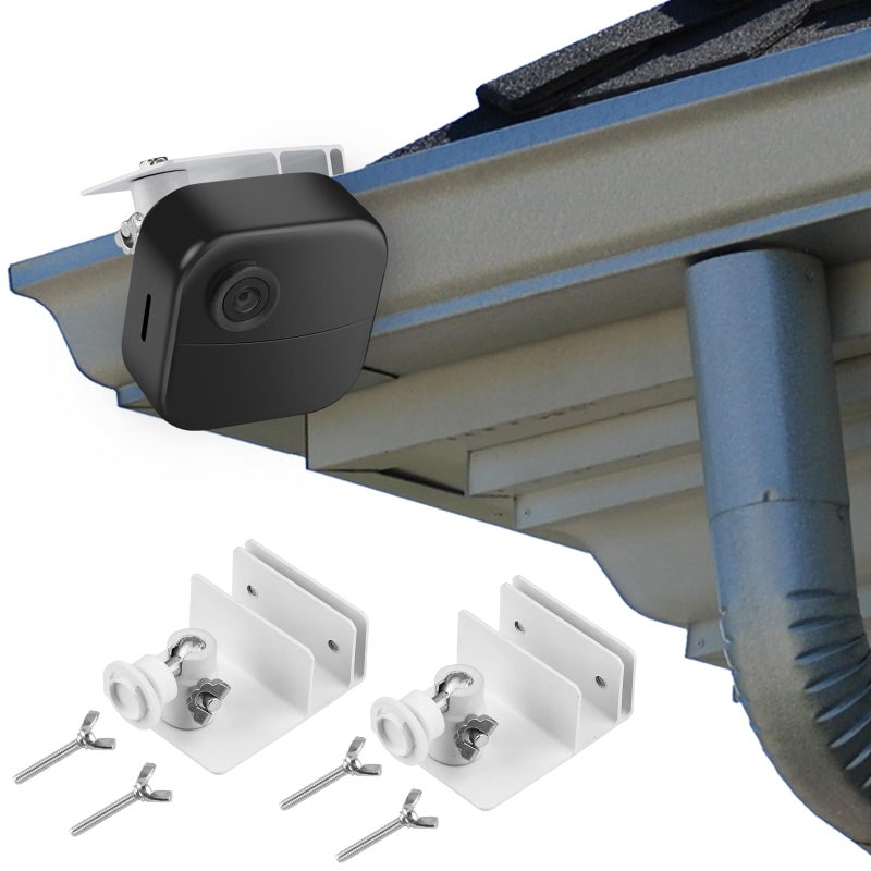 ALERTCAM حامل مجرى للمراقبة الخارجية Blink 4 (الجيل الرابع)/(الجيل الثالث) وكاميرا Blink XT / XT2، حامل قابل للتعديل مصنوع من سبائك الألمنيوم المقاومة للعوامل الجوية لنظام أمان المنزل Blink (عبوة 2، أبيض) - Image 1